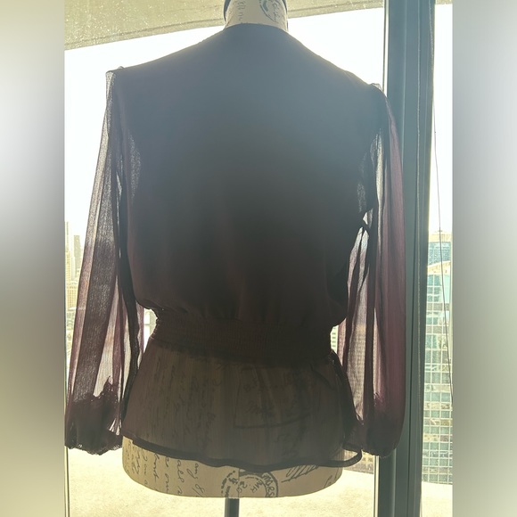 Deep purple blouse with synched waist. - Picture 5 of 6